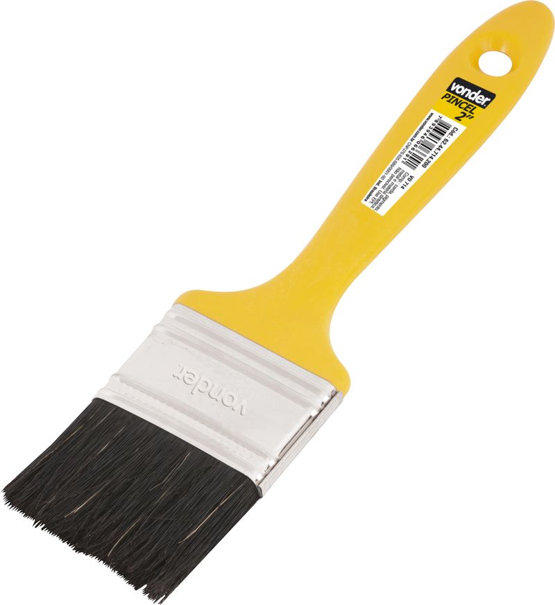 Pincel 3" cerdas pretas plást tintas óleo esmalte Vonder