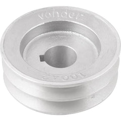 Polia Alumínio 2 Canais Perfil A 100mm com Furo 28mm Vonder