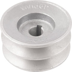 Polia Alumínio 2 Canais Perfil A 70mm com Furo 14mm - Vonder