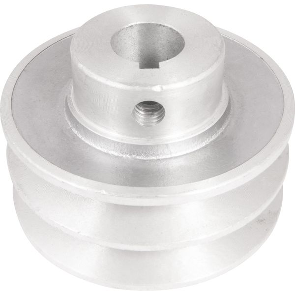 Polia Alumínio 2 Canais Perfil A 80mm Com Furo 19mm Vonder