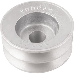 Polia Alumínio 2 Canais Perfil B 100mm com Furo 24mm Vonder