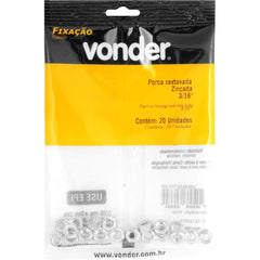Porca Sextavada de 3/16'' Rosca Unc c/ 20 peças Vonder