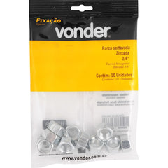 Porca Sextavada de 3/8'' Rosca Unc 10 peças Vonder
