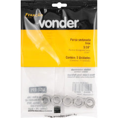 Porca Sextavada Inox 5/16'' com 5 peças Vonder