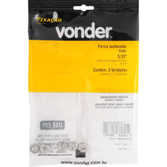 Porca Sextavada Inox 5/32'' com 5 peças Vonder