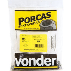 Porca sextavado M 5 ma polido pacote com 200 Vonder