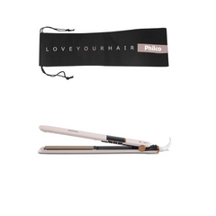 Prancha de Cabelo Chrome Rose PPR10 Philco Com Bolsa Display Digital Cordão Giratório 360° Bivolt