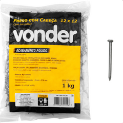 Prego com Cabeça 12 x 12" Polido 1 Kg Vonder