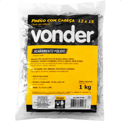 Prego com Cabeça 12 x 15" Polido 1 Kg Vonder