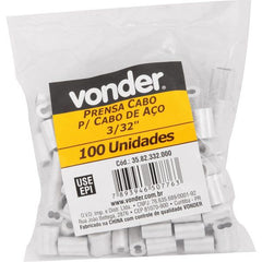 Prensa cabos em alumínio p/ cabos aço 3/32" c/ 100 pç Vonder