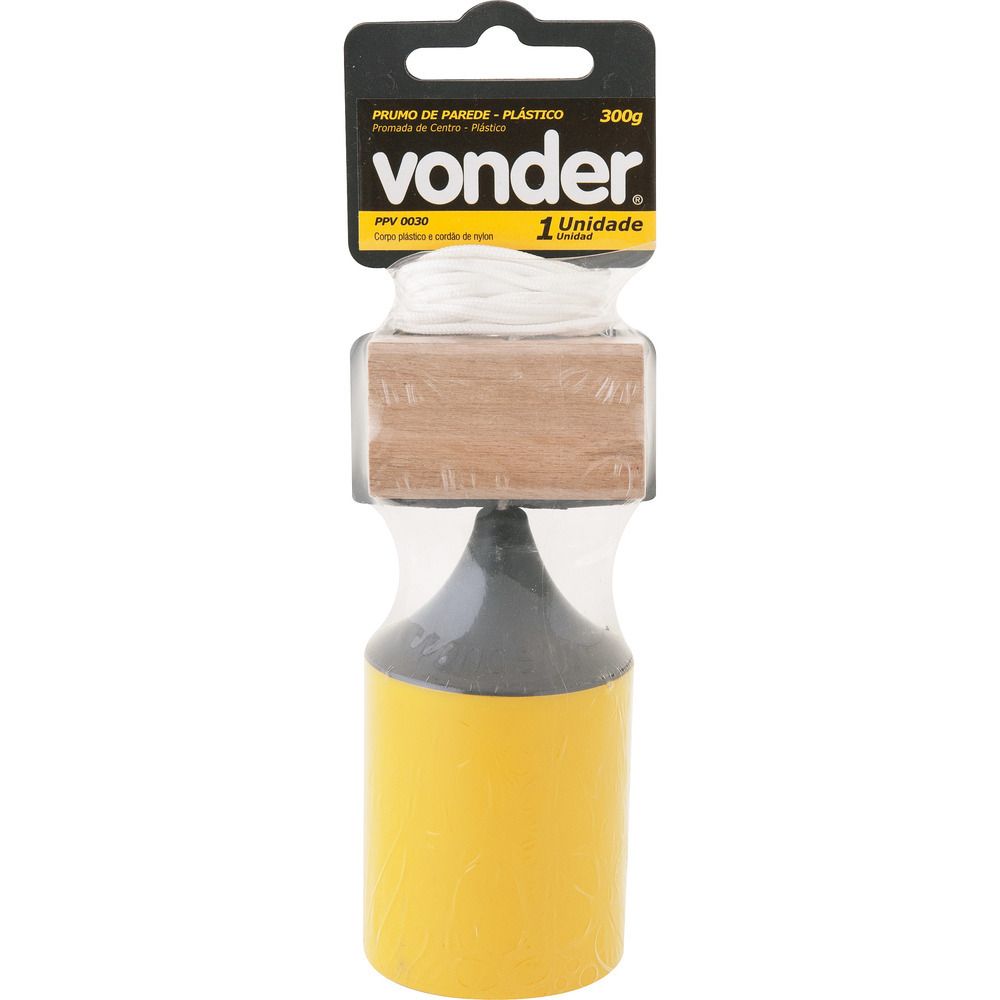 Prumo de parede 300g corpo plástico Vonder