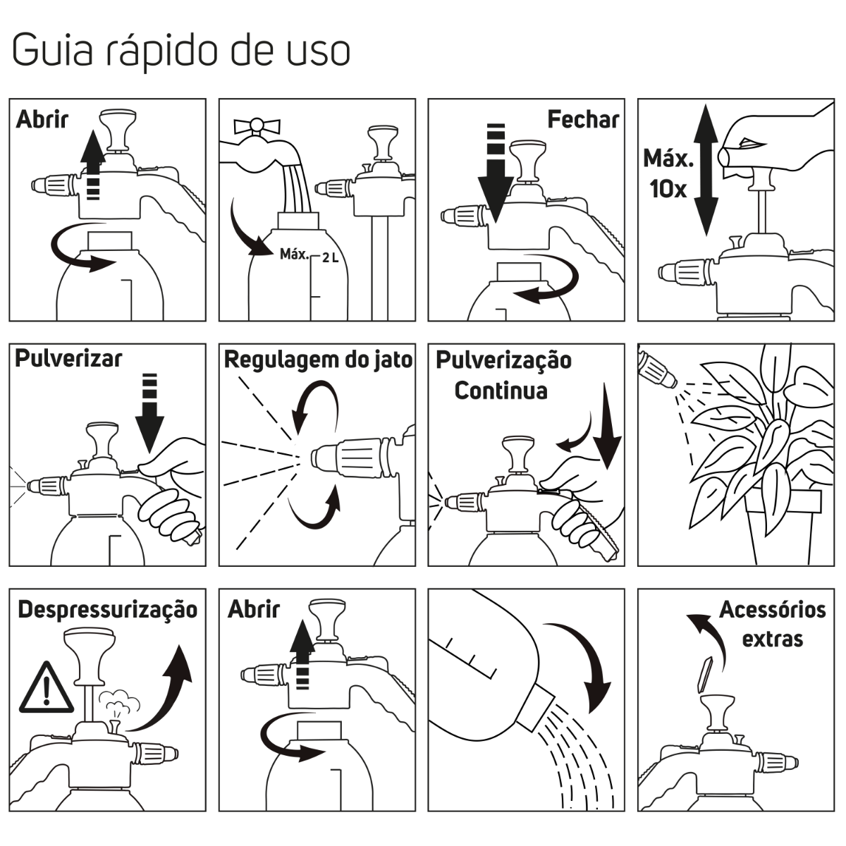 Pulverizador Manual 2L WAP Jato Regulável para Jardinagem e Aplicações Domésticas - Guimepa