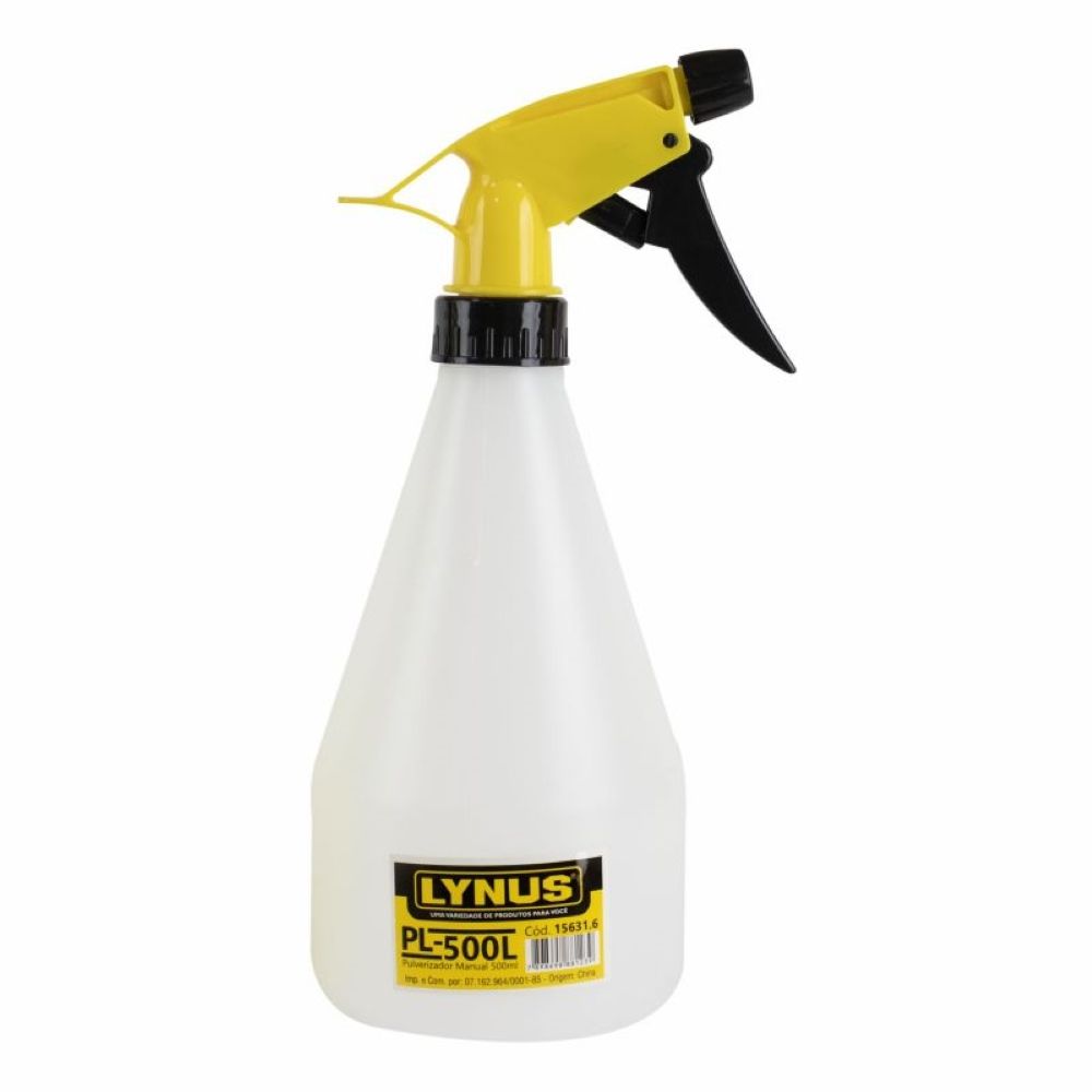 Pulverizador Plástico Manual Borrifador 500ml PL-500L Lynus - Guimepa