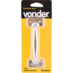 Puxador tipo alça 102mm metálico niquelado Vonder