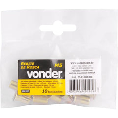 Rebite Aço Carbono M5 Rebite Manual Rosca Pacote 10 Vonder