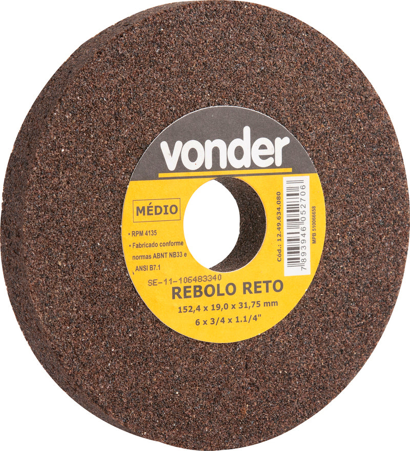 Rebolo Reto 152,4x19,0x31,8 G60 Óxido De Alumínio Uso Geral