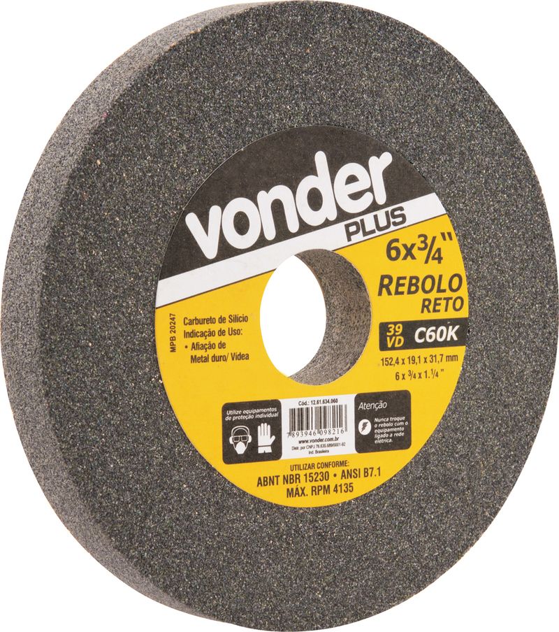 Rebolo Reto 152,4x19,0x31,8 G60 Verde Para Vídea 39cvd - Von
