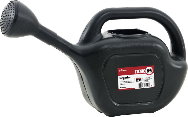 Regador plástico 5 litros preto - Nove54