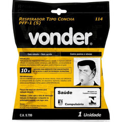 Respirador Descartável Pff1 Branco Concha Com Válvula Pó/név