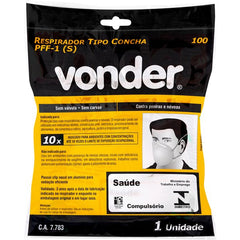 Respirador Descartável Pff1 Branco Concha Sem Válvula Pó/név