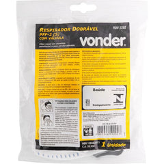 Respirador Descartável Rdv2202 Pff2 Branco Dobrável Vonder