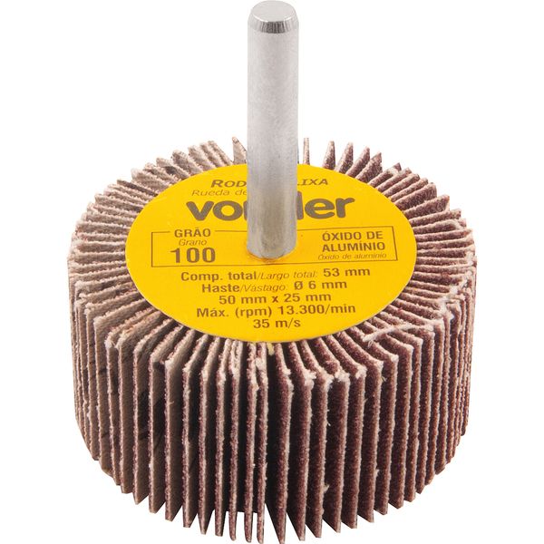 Roda de Lixa 50x25mm com Haste G100 Vonder