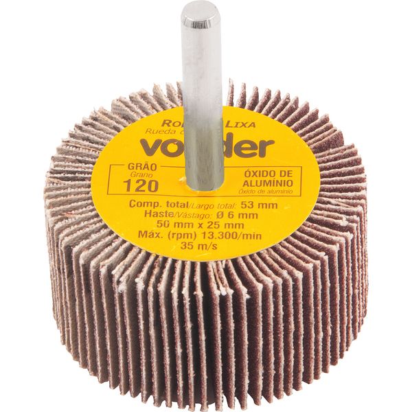Roda de Lixa 50x25mm com Haste G120 Vonder