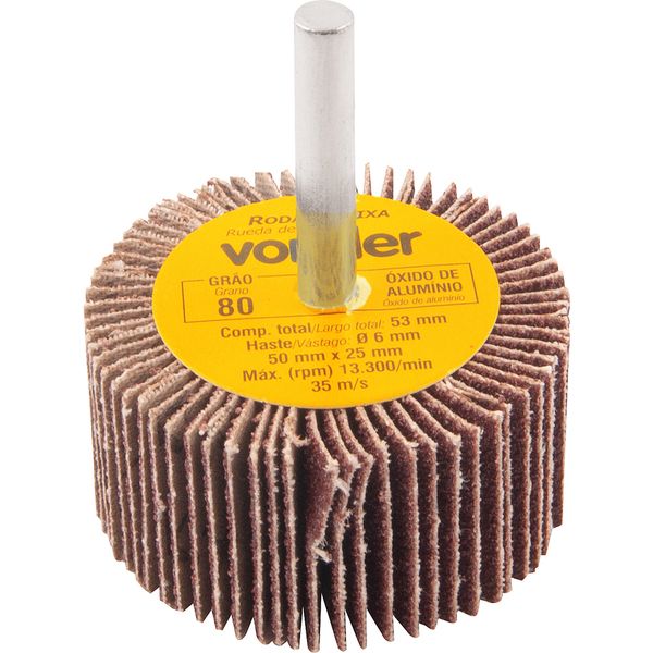 Roda de Lixa 50x25mm com Haste G80 Vonder