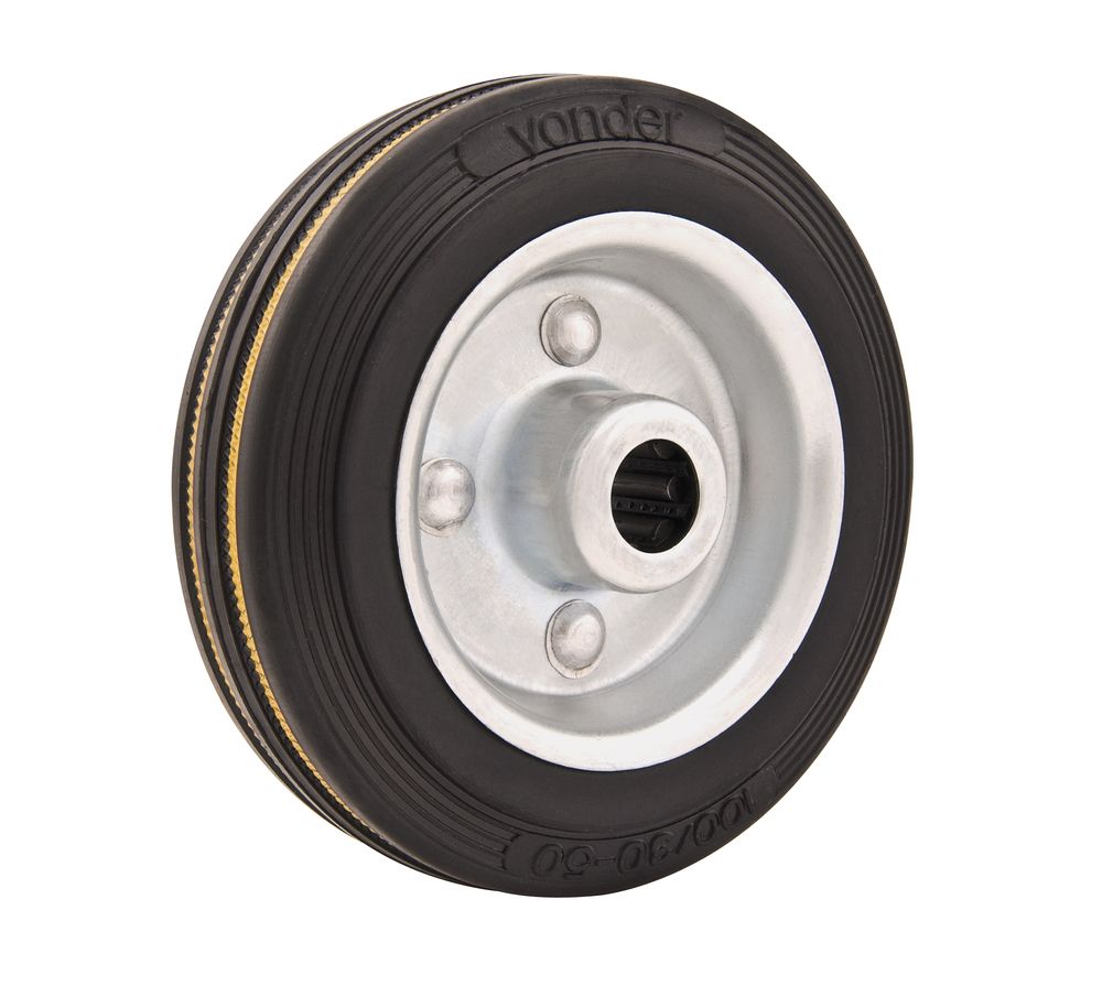 Roda Borracha 6 Média 160kg Rolete 20mm Vonder