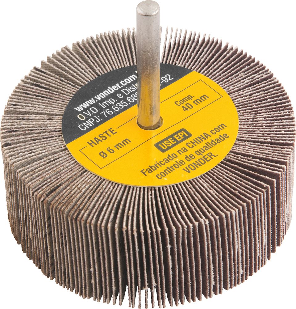 Roda de Lixa 80mmX30mm c/ Haste G220 Vonder