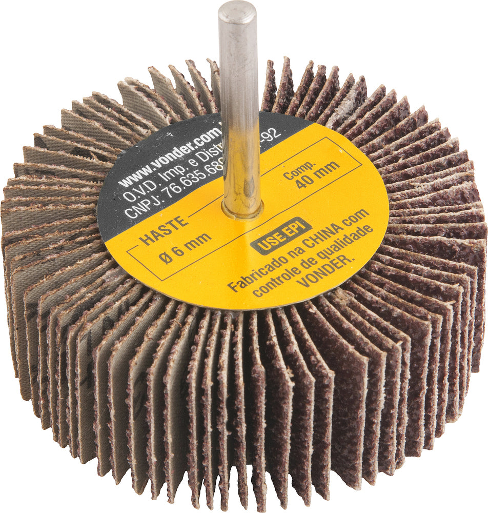 Roda de Lixa 80mmX30mm c/ Haste G36 Vonder