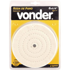 Roda de pano 6x5/8" furo 10mm para polimento Vonder