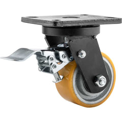 Rodizio Giratório com Freio 4'' Pu+Ferro Industrial Vonder