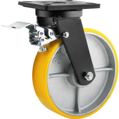 Rodizio Giratório com Freio 8'' Pu+Ferro Industrial Vonder