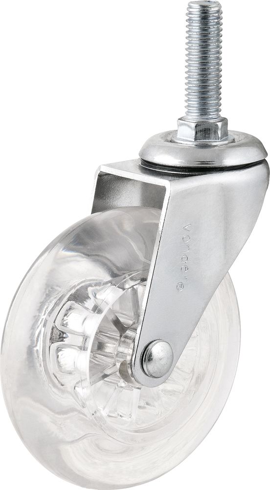 Rodizio Giratório 20kg 1.3/8 Poliuretano Transparente Vonder