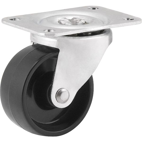 Rodizio giratório 40x18mm 50kg nylon preto Vonder