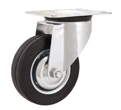 Rodizio Giratório 5 Leve 100kg Chapa Borracha Preta Vonder