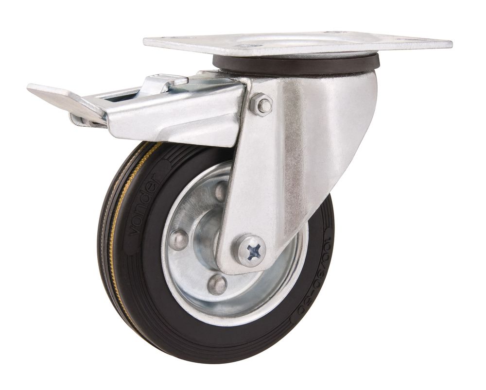 Rodizio Giratório Freio 8 Média 180kg Chapa Borr Vonder