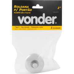 Roldana p/ Portão 2" Tipo V Aço Zincado c/ Rol.Pino Vonder
