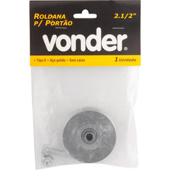 Roldana para portão 2.1/2" tipo V em aço polido Vonder