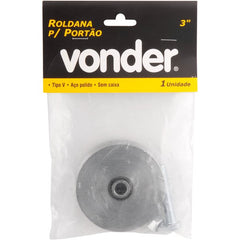 Roldana para portão 3" tipo V em aço polido Vonder