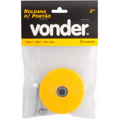 Roldana para portão 3" tipo V em nylon Vonder