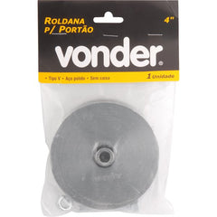 Roldana para portão 4" tipo V em aço polido Vonder