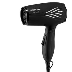 Secador de Cabelos Easy Travel 1000W Britânia Com Cabo Dobrável e Bocal Concentrador Bivolt