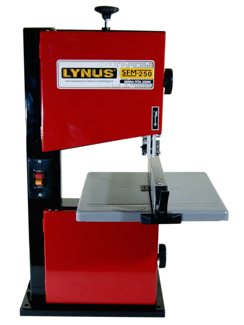 Serra Fita de Bancada Lynus SFM-250 127V 250W 1700RPM Mesa Inclinável 45º Madeira Hobbysta