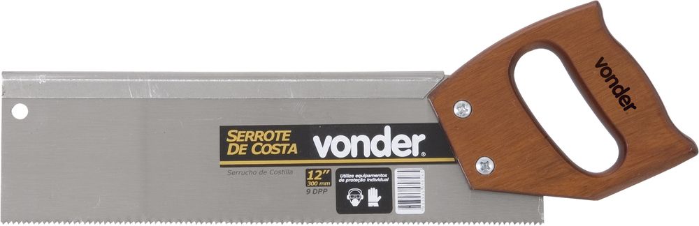 Serrote de costa 12" 9d cabo madeira - Vonder