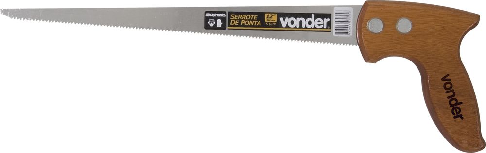 Serrote de ponta 12" 9d cabo madeira - Vonder