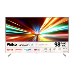 Smart TV 98'' 4K UHD LED Philco PTV98F8TAGCM Dolby Atmos Sistema Android TV e Chromecast Integrado
