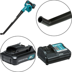 Soprador de Ar Força 1.6N Velocidade do Ar 56 m/s Sem Fio 12V Com Bateria Carregador UB101DZC Makita