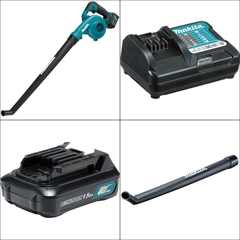 Soprador de Ar Força 1.6N Velocidade do Ar 56 m/s Sem Fio 12V Com Bateria Carregador UB101DZC Makita